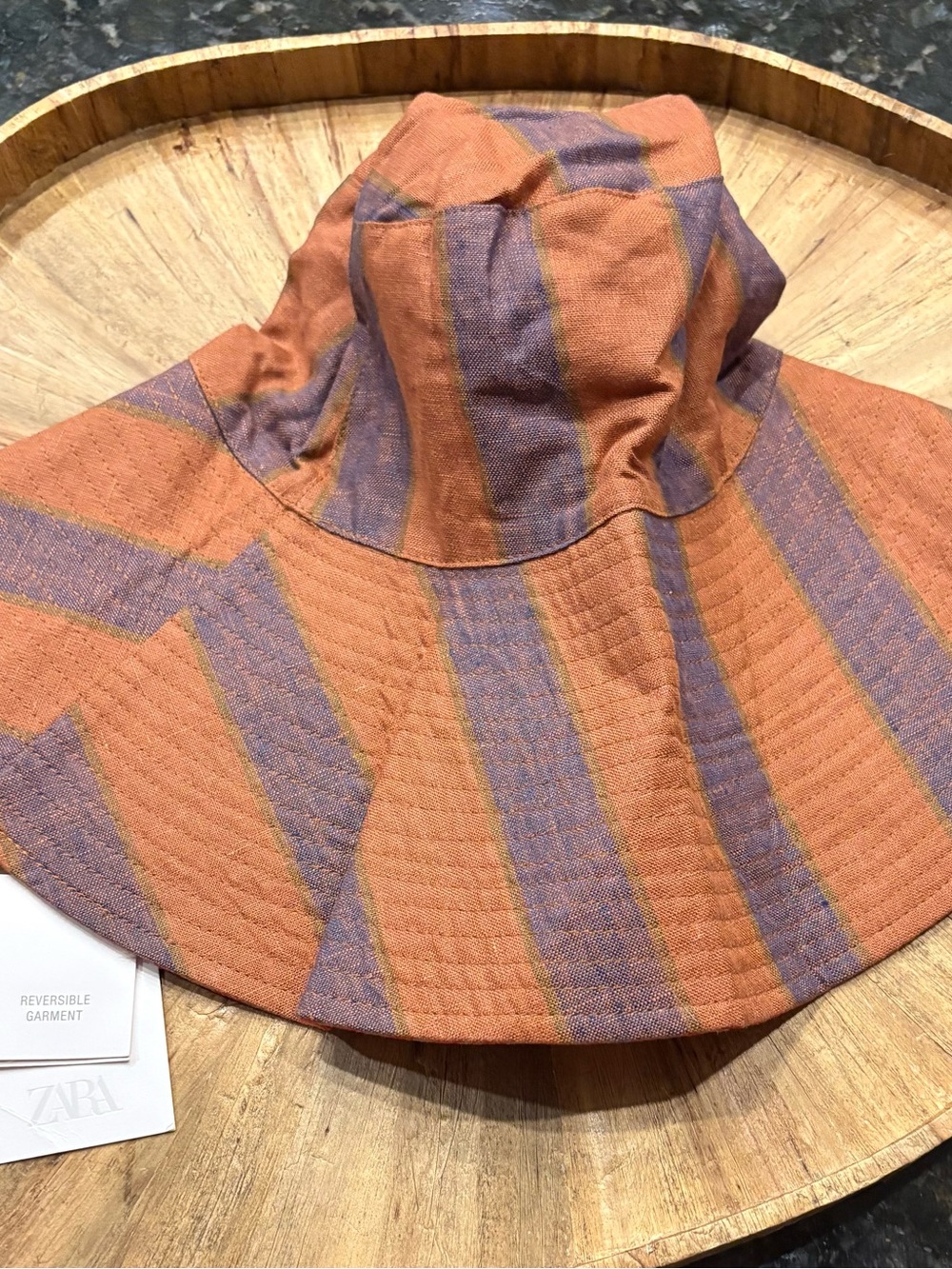 Zara Reversible Striped Linen Hat. Size S. Brand new! - Picture 9 of 14